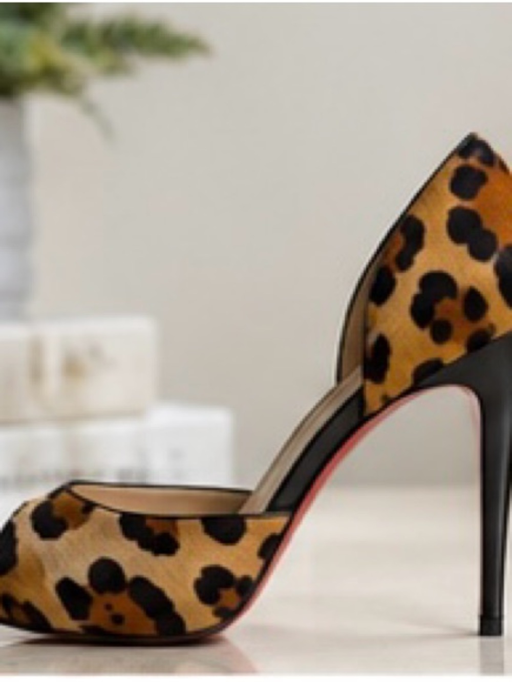 Authentic Christian Louboutin Maryl Leopard Calf Hair 120 d'Orsay Platform Pumps - Picture 5 of 10
